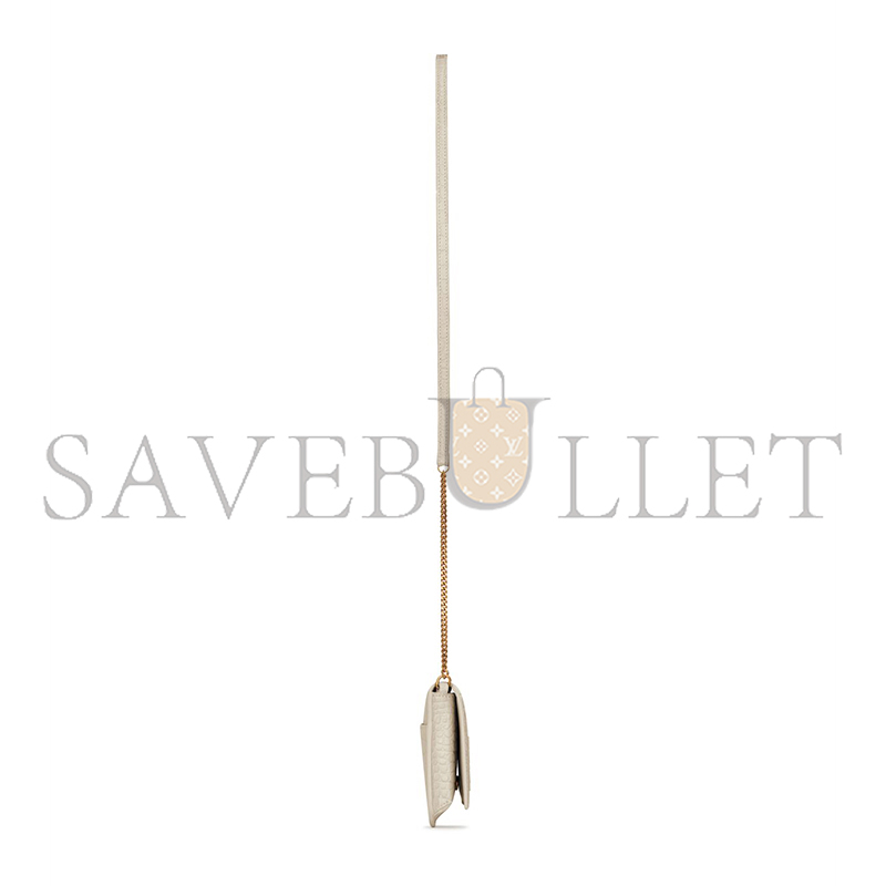 YSL CASSANDRE PHONE HOLDER IN SHINY CROCODILE-EMBOSSED LEATHER 635095DND1J9207 (18*11*2.5cm)